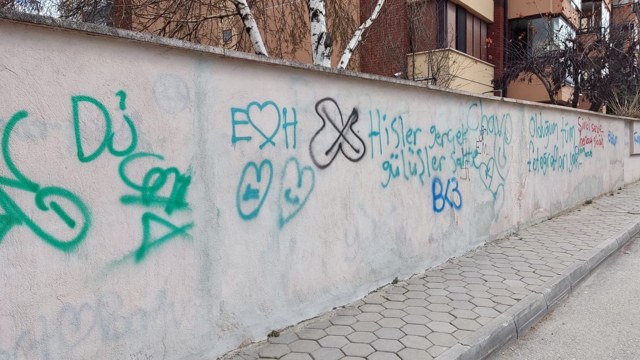 Eskişehir'de duvarlar karalama defterine döndü