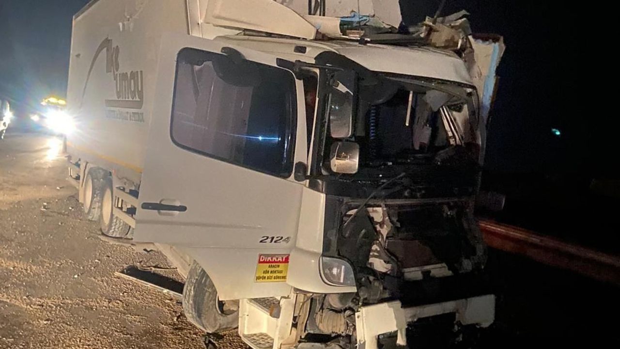 Eskişehir'de direğe çarpan kamyonun sürücüsü ağır yaralandı