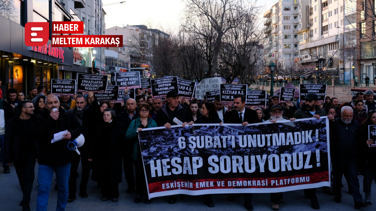 Eskişehir’de 6 Şubat depremlerinin yıldönümü nedeniyle yürüyüş düzenlendi
