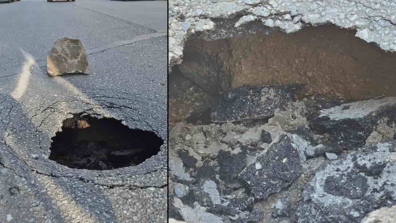 Eskişehir'de yol çöktü