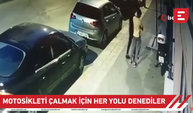 Motosikleti çalmak için her yolu denediler