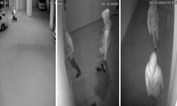 Apartman garajına girip motosikleti böyle çaldılar