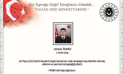 MSB’den şehit uzman çavuş için başsağlığı mesajı