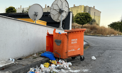 Kırık konteyner yüzünden çöpler her yere dağılıyor