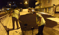 Asfaltlama çalışmaları gündüz ve gece sürdürüyor