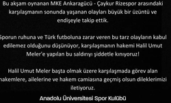 Anadolu Üniversitesi Spor Kulübü: "Şiddetle kınıyoruz"