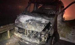 Mustafa Destici’nin kaza yaptığı aracı taşıyan çekici yandı