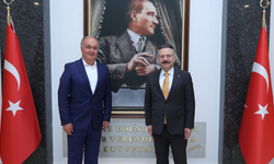 Emekli Vali Ali Fuat Güven, Eskişehir Valisi Hüseyin Aksoy'u ziyaret etti