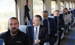Vali Hüseyin Aksoy, Yunus Emre Anma programı için Mihalıççık'a trenle yolculuk yaptı