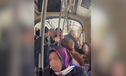 Eskişehir'de tramvayda yer verme kavgası kamerada