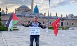 Gazze için yürüyen Eskişehirli baba Konya'ya ulaştı