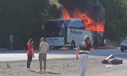 Eskişehir merkezli otobüs firmasının aracı alev topuna döndü