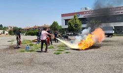 İl Kültür ve Turizm Müdürlüğü personeline yangın eğitimi ve tatbikat