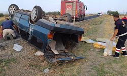Komşuda kontrolden çıkan otomobil takla attı: 1 yaralı