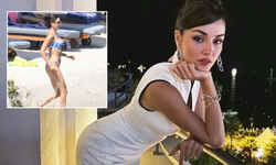 Hande Erçel'in yeğeni Mavi ile deniz keyfi böyle görüntülendi!