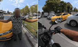 Eskişehir trafiğinde bir kavga daha: Taksi şoförü ve kurye arasındaki gerilim kamerada!