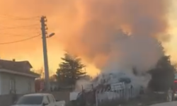 Eskişehir'de saman balyaları alev alev yandı