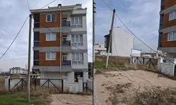 Eskişehir'de devrilen direk mahalle sakinlerini korkutuyor: "Yağmur yağdığında dışarı çıkmıyoruz"