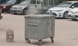 Eskişehir'de çöp konteynırından çıkan dumanlar korkuttu