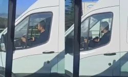 Eskişehir'de duyarsız sürücü trafiği tehlikeye attı: Telefonu elinden düşürmedi