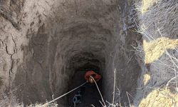 Eskişehir'de av sırasında 12 metrelik çukura düşen köpek kurtarıldı