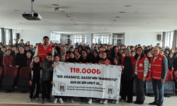 Eskişehir'de öğrenciler Gazze için yüz binlerce lira yardım topladı
