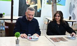 Vali Aksoy sabah kahvesini kadın girişimci Hande Güler ile birlikte içti