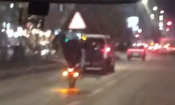 Eskişehir'de tepki çeken görüntü: Tek teker üzerinde ilerledi...