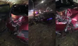 Eskişehir'de alkollü sürücü ağaçlık alana girdi: Otomobil paramparça oldu