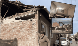 Eskişehir'de yol genişletme çalışması sırasında kaza: Yaşlı kadının evi zarar gördü