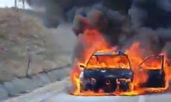 Saatler önce satın aldığı otomobil küle döndü