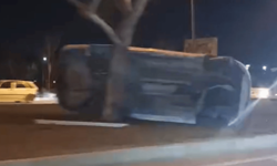 Eskişehir'de kontrolü kaybeden araç yan yattı!