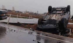 Eskişehir’de korku dolu dakikalar! Otomobil savrularak takla attı