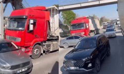 Eskişehir'de tır ve otomobil çarpıştı: Trafik tıkandı