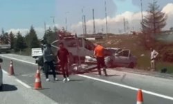 Eskişehir'de feci kaza: Yol şeridi çeken araca çarptı