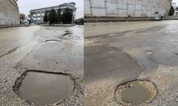 Eskişehir'de yolda oluşan çukurlar kazaya davetiye çıkarıyor