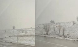Eskişehir yolu beyaza büründü
