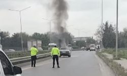 Eskişehir'de hareket halindeki otomobil alevlere teslim oldu