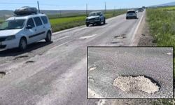 Eskişehir ölüm yolunda oluşan çukurlar tepki çekti