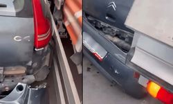 Eskişehir’de dar sokaktan geçen kamyon park halindeki aracı ezdi