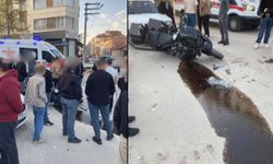 Eskişehir'de otomobille çarpışan motosikletli yola savruldu