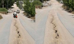 Eskişehir'de yol adeta ikiye bölündü