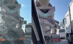Eskişehir'de beton mikseri betonu yola dökerek ilerledi!