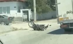 Eskişehir'de çarpışmanın etkisiyle sürüklenen motosiklet sürücüsü ağır yaralandı