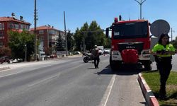 Yangına giden arazöz kaza yaptı