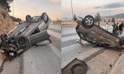 Eskişehir yolunda otomobil takla attı