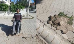 Eskişehir'de engelli vatandaşlar bozulan kaldırımı kullanamıyor