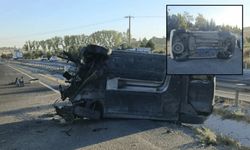 Sivrihisar'da üst üste kazalar! Araçlar yan yattı