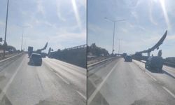 Eskişehir'de dev rüzgar türbini kanadı trafiği yavaşlattı