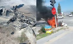 Sürücü canını zor kurtardı: Eskişehir'de seyir halindeki motosiklet alev aldı